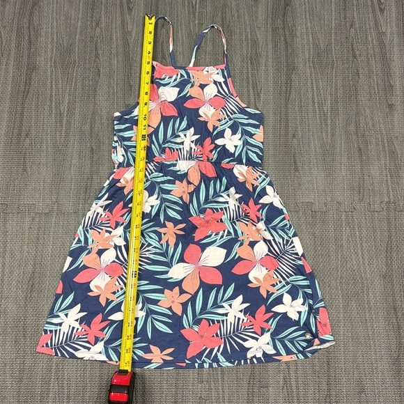 Roxy Girl Blue Strappy Dress with Pink & White Floral Print - Girls Size XL (14) - Picture 11 of 14